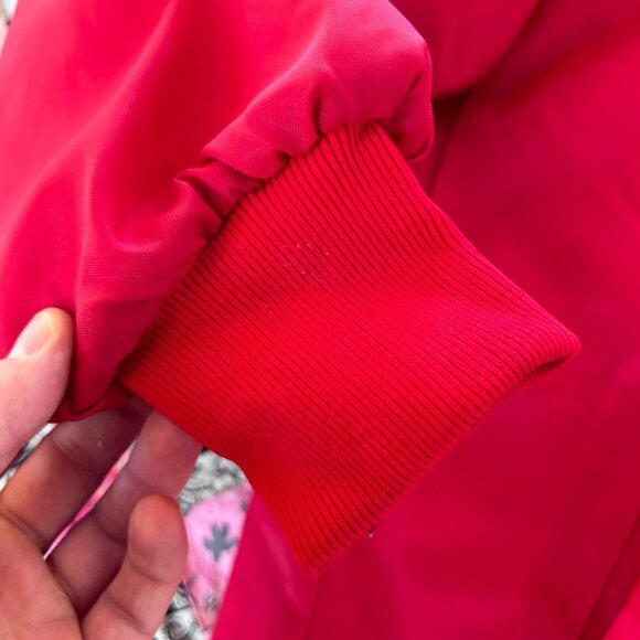 Vintage Ford Mustang Cobra Fleece Lined Striped Racing Jacket Size XL RED - Picture 4 of 8